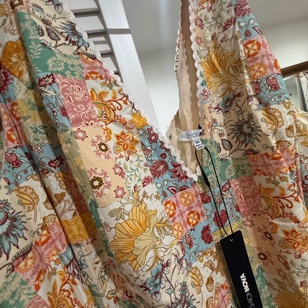 Fashion Nova Multicolor Sarah Patchwork Dress - image 3